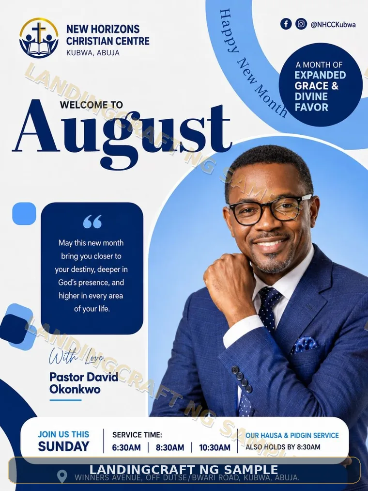 Watermarked modern August portrait design sample