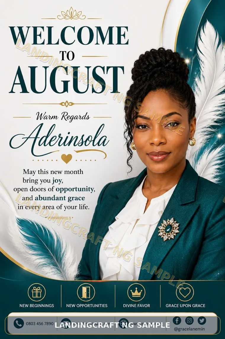 Watermarked welcome to August flyer sample