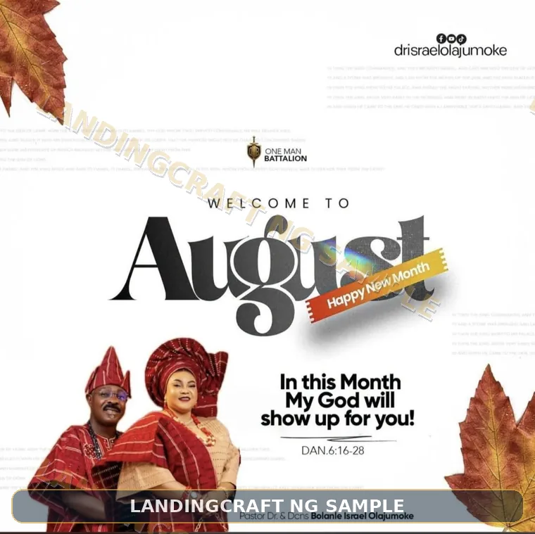 Watermarked minimalist August design sample