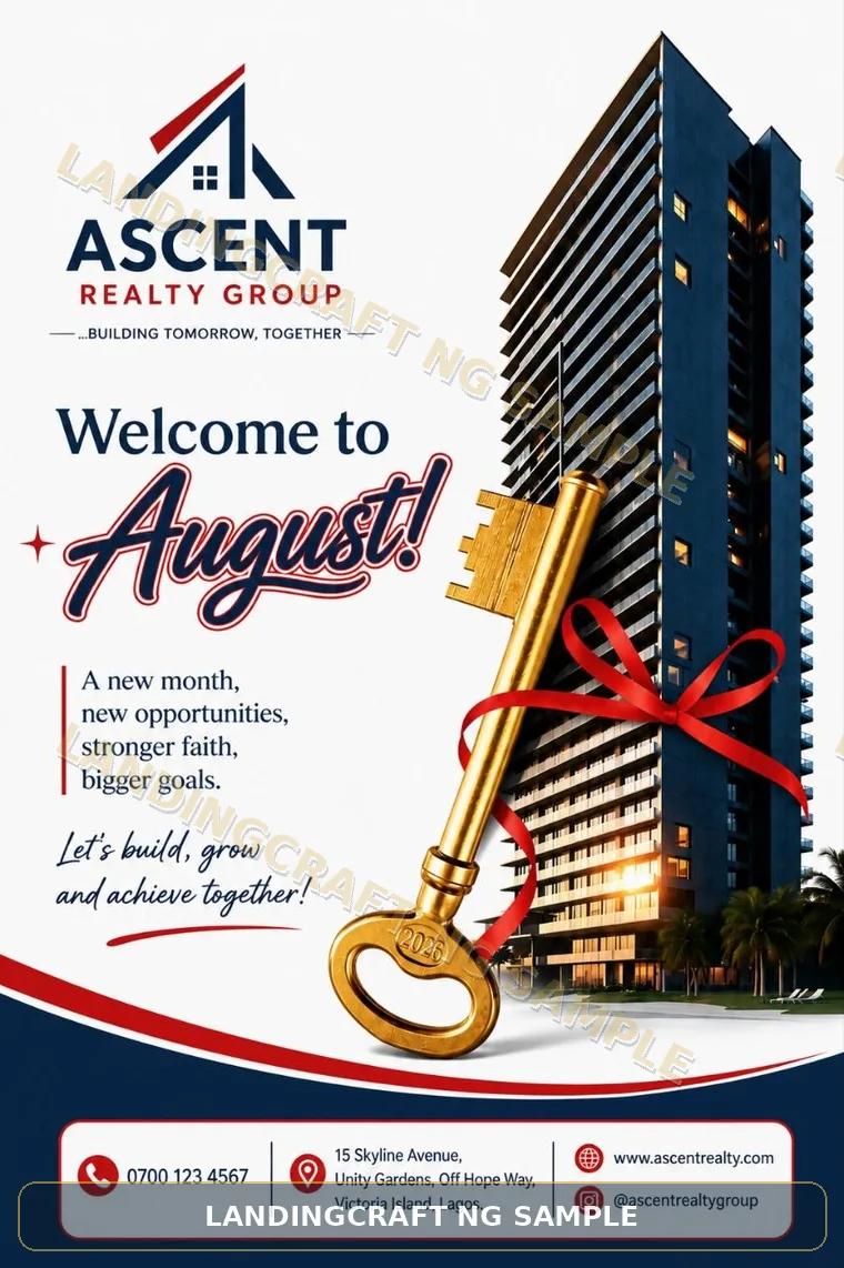 Watermarked real estate August flyer sample